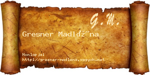 Gresner Madléna névjegykártya
